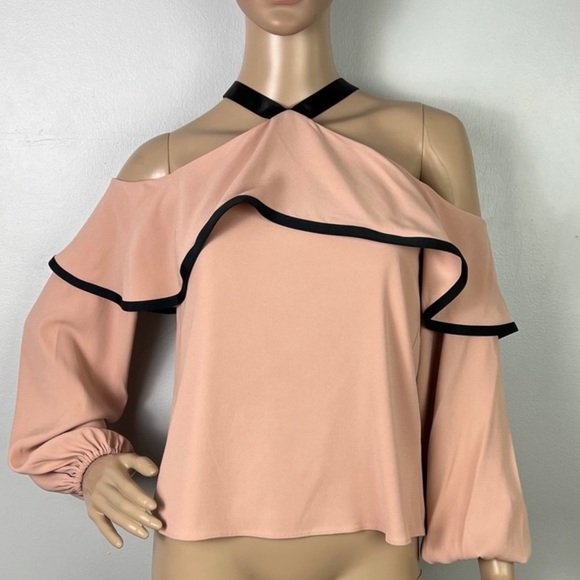 NEW ALEXIS REVOLVE PINK COLD-SHOULDER TOP - Picture 2 of 8